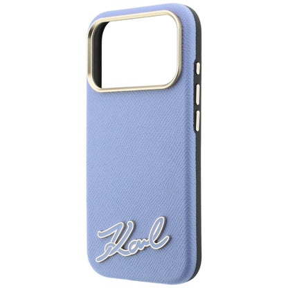 MagSafe-kuori Apple iPhone 18 Pro Max / 17 Pro Max -puhelimelle, Karl Lagerfeld, Grained Resin Sign Logo, sininen