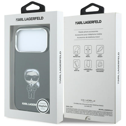MagSafe Case for Apple iPhone 18 Pro Max / 17 Pro Max, Karl Lagerfeld, HC IML Ikonik Sketch Print, Black