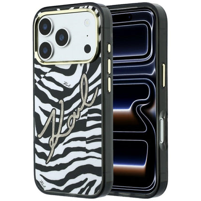 MagSafe Case for Apple iPhone 18 Pro Max / 17 Pro Max, Karl Lagerfeld, HC IML Signature Zebra Glitter Gold, Black