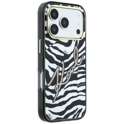 MagSafe Case for Apple iPhone 18 Pro Max / 17 Pro Max, Karl Lagerfeld, HC IML Signature Zebra Glitter Gold, Black