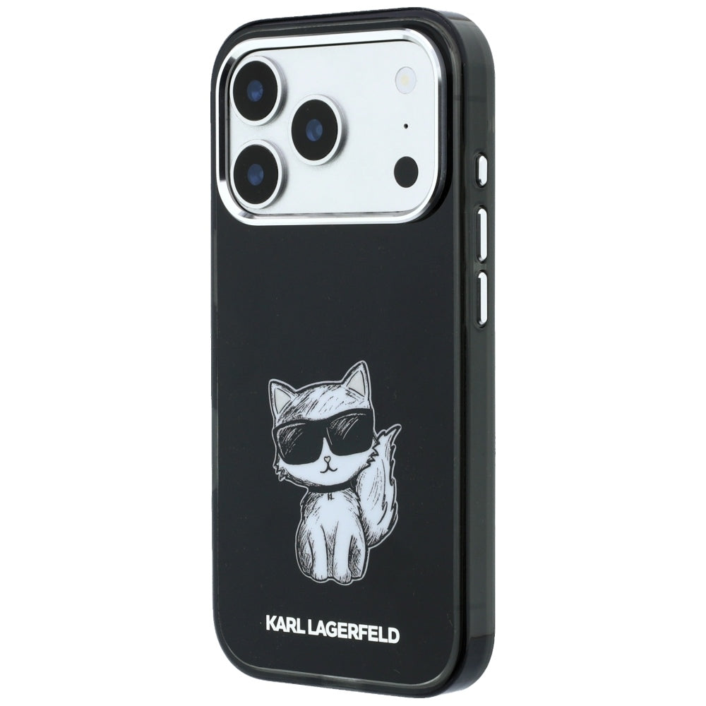 MagSafe Case for Apple iPhone 18 Pro Max / 17 Pro Max, Karl Lagerfeld, IML Choupette Body Sketch Print, Black