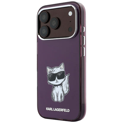 MagSafe Case for Apple iPhone 18 Pro Max / 17 Pro Max, Karl Lagerfeld, IML Choupette Body Sketch Print, Burgundy
