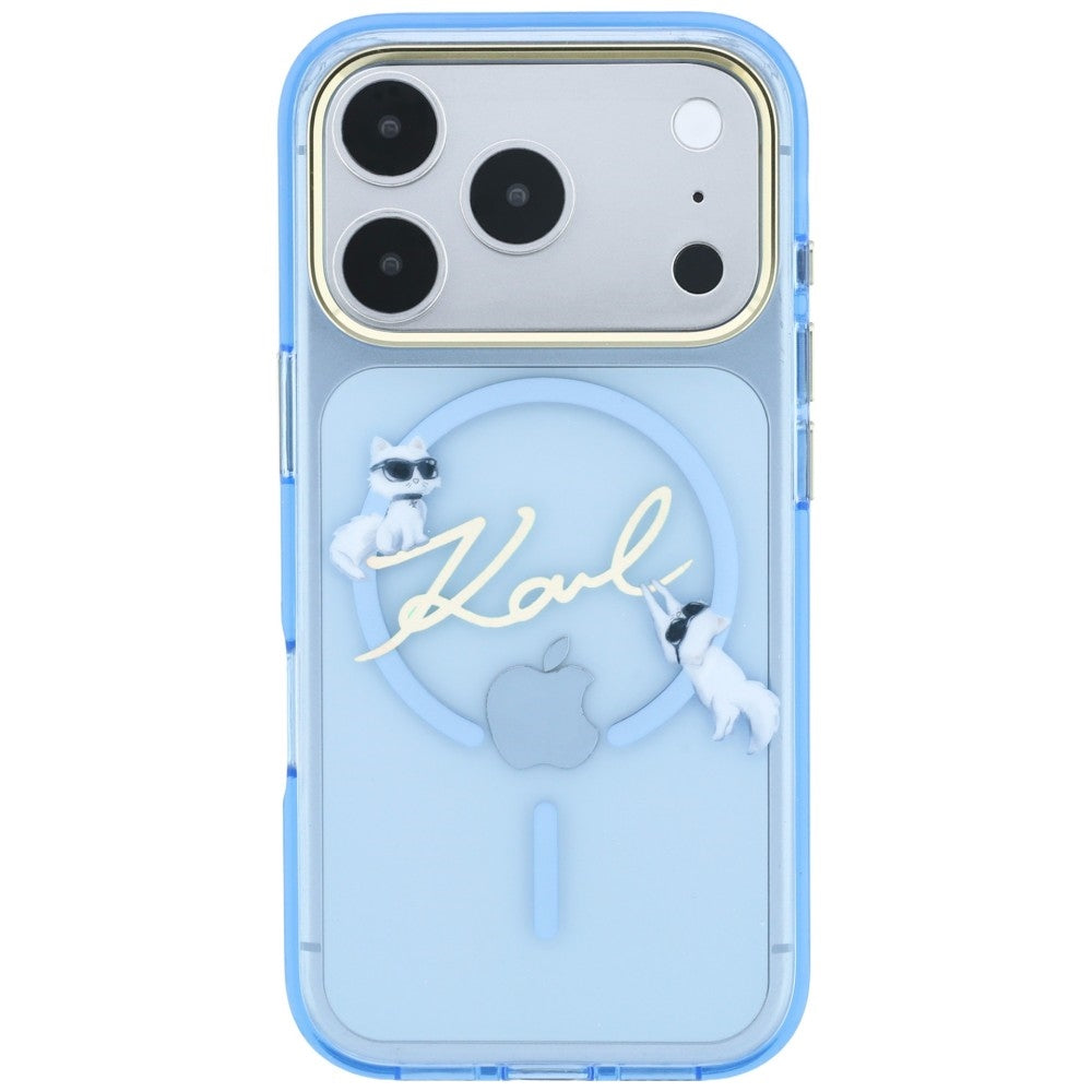 MagSafe-kuori Apple iPhone 18 Pro Max / 17 Pro Max -puhelimelle, Karl Lagerfeld, IML Choupette Karl Script Logo, sininen