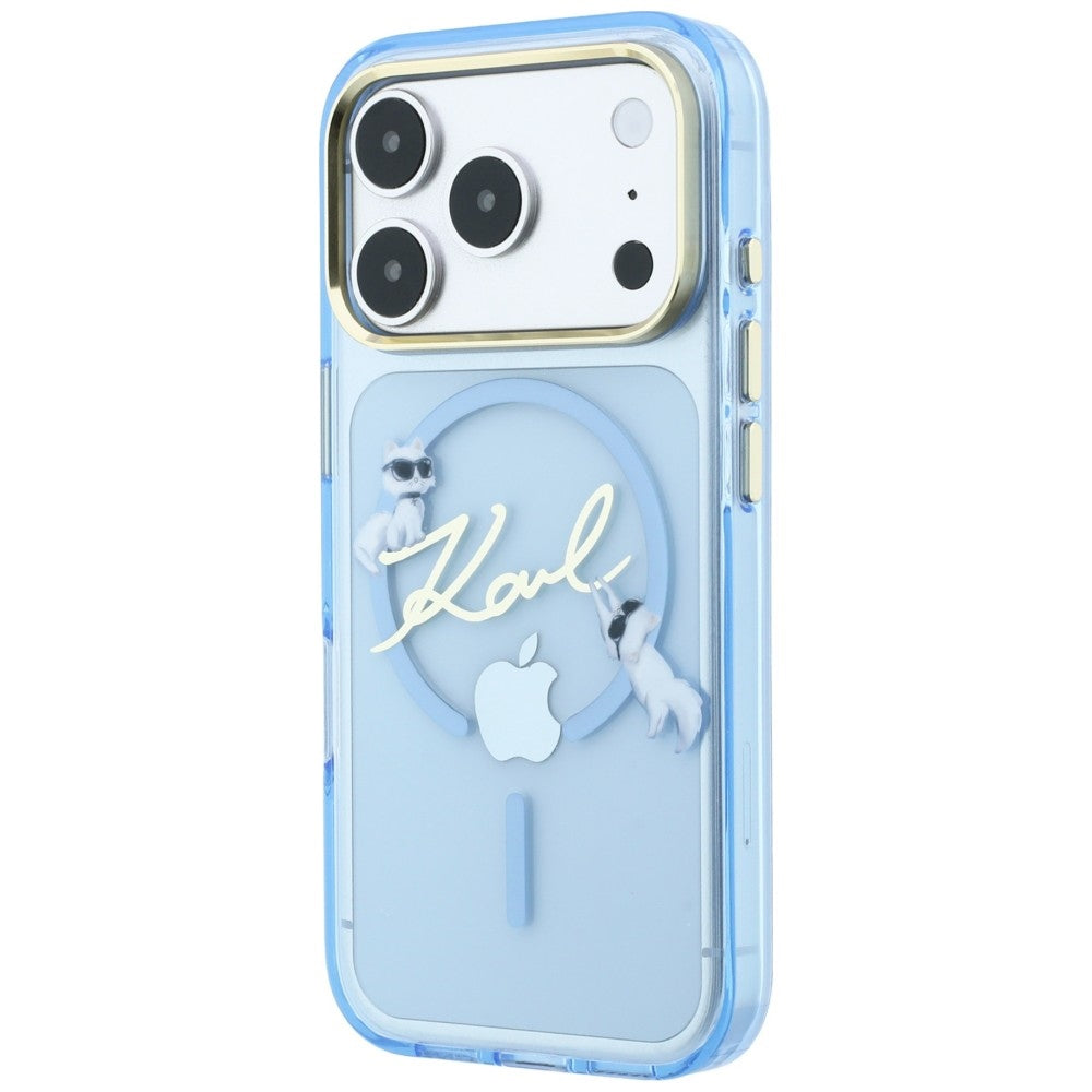 MagSafe-kuori Apple iPhone 18 Pro Max / 17 Pro Max -puhelimelle, Karl Lagerfeld, IML Choupette Karl Script Logo, sininen