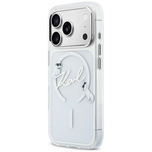 MagSafe-kuori Apple iPhone 18 Pro Max / 17 Pro Max, Karl Lagerfeld, IML Choupette Karl Script Logo, Läpinäkyvä