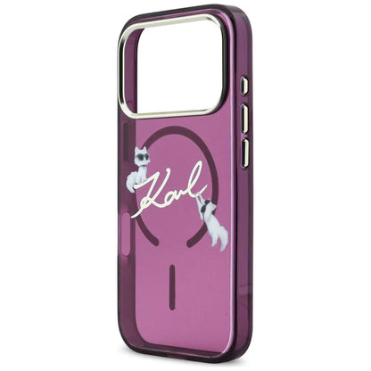 MagSafe-kuori Apple iPhone 18 Pro Max / 17 Pro Max, Karl Lagerfeld, IML Choupette Karl Script Logo, Viininpunainen