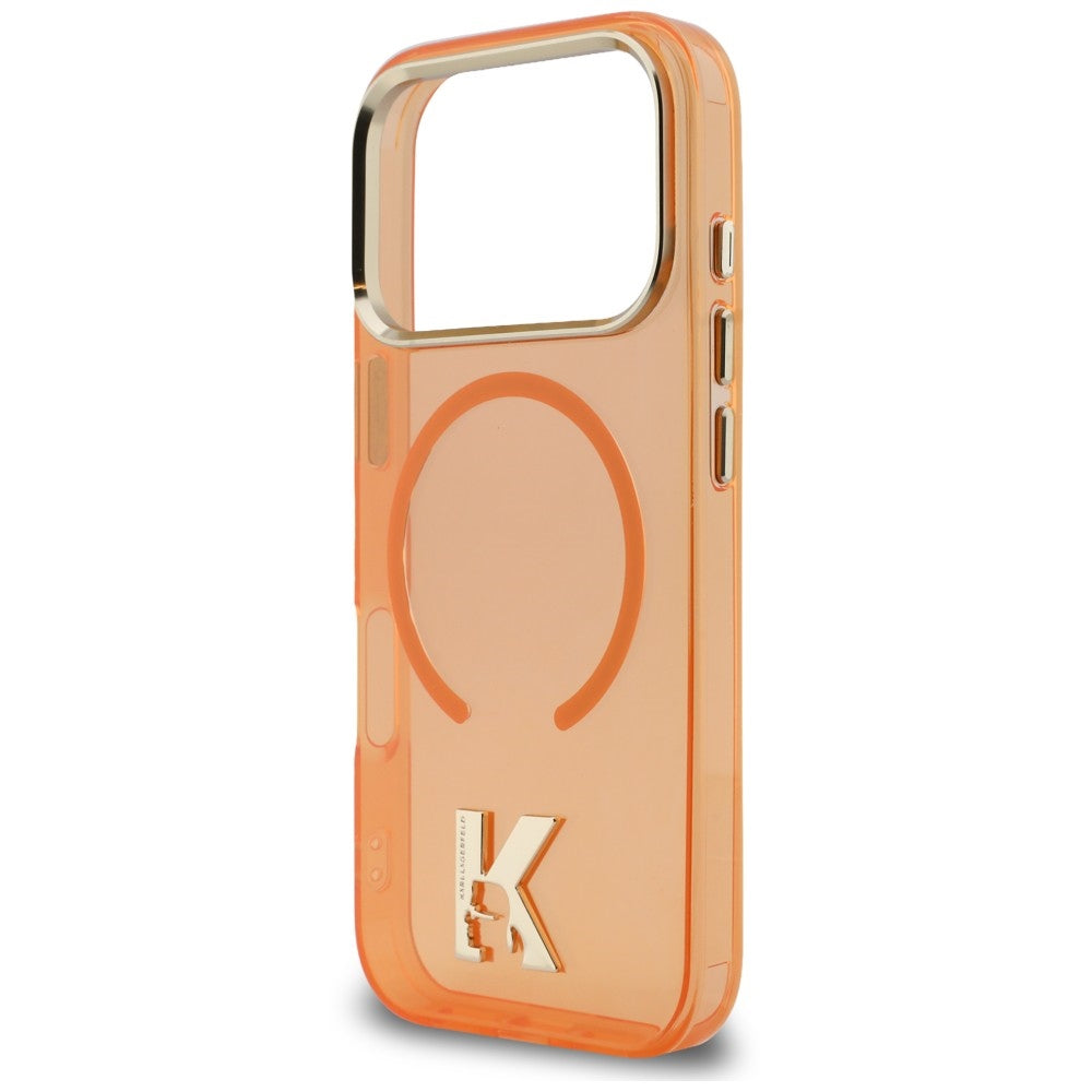 MagSafe-kuori Apple iPhone 18 Pro Max / 17 Pro Max -puhelimelle, Karl Lagerfeld, IML Karl Head -logo, oranssi