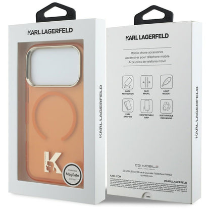 MagSafe-kuori Apple iPhone 18 Pro Max / 17 Pro Max -puhelimelle, Karl Lagerfeld, IML Karl Head -logo, oranssi