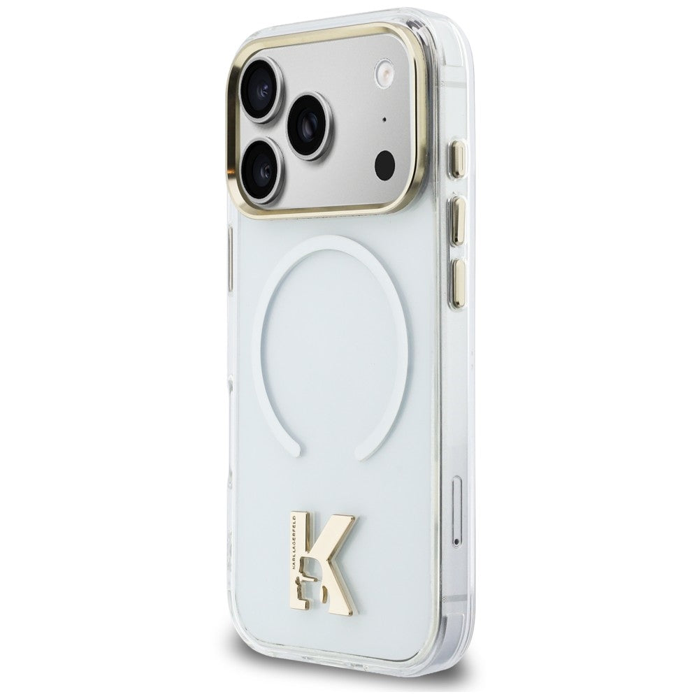 MagSafe-kuori Apple iPhone 18 Pro Max / 17 Pro Max -puhelimelle, Karl Lagerfeld, IML Karl Head -logo, läpinäkyvä