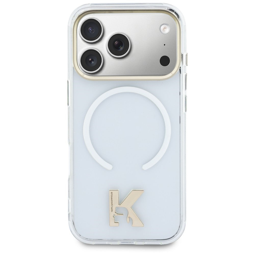 MagSafe-kuori Apple iPhone 18 Pro Max / 17 Pro Max -puhelimelle, Karl Lagerfeld, IML Karl Head -logo, läpinäkyvä