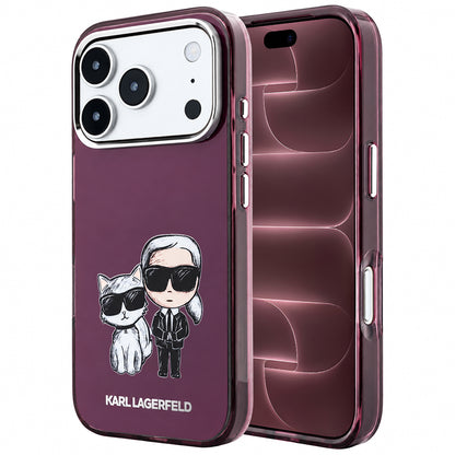 MagSafe-kuori Apple iPhone 18 Pro Max / 17 Pro Max, Karl Lagerfeld, IML KC Bodies Sketch Print, Viininpunainen