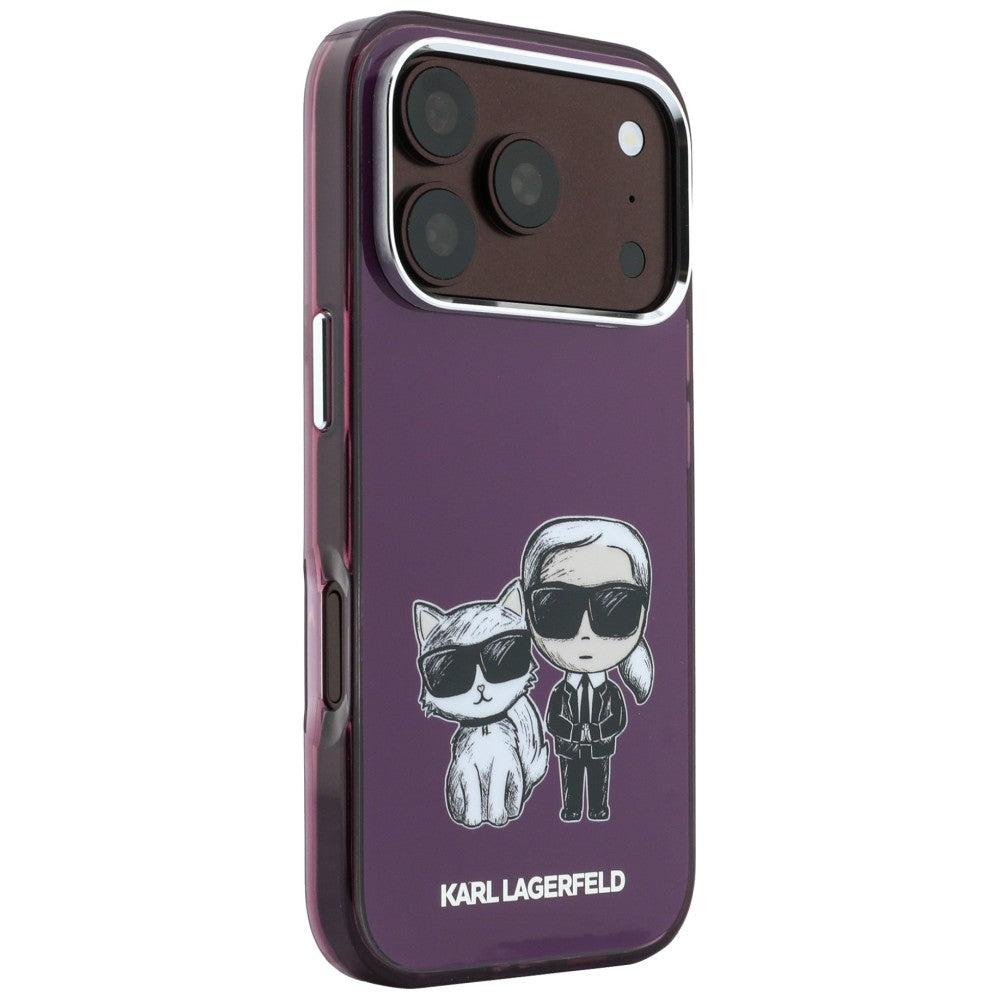 MagSafe-kuori Apple iPhone 18 Pro Max / 17 Pro Max, Karl Lagerfeld, IML KC Bodies Sketch Print, Viininpunainen
