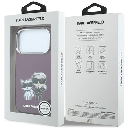 MagSafe-kuori Apple iPhone 18 Pro Max / 17 Pro Max, Karl Lagerfeld, IML KC Bodies Sketch Print, Viininpunainen