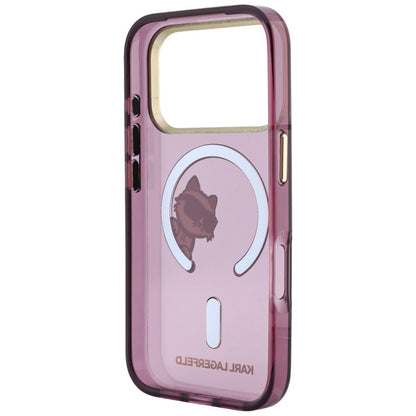 MagSafe-kuori Apple iPhone 18 Pro Max / 17 Pro Max, Karl Lagerfeld, IML Peekaboo -kuvio ja metallikehys, viininpunainen
