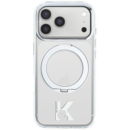 MagSafe-kuori Apple iPhone 18 Pro Max / 17 Pro Max, Karl Lagerfeld, IML Ring Stand Kameo Metal, Läpinäkyvä