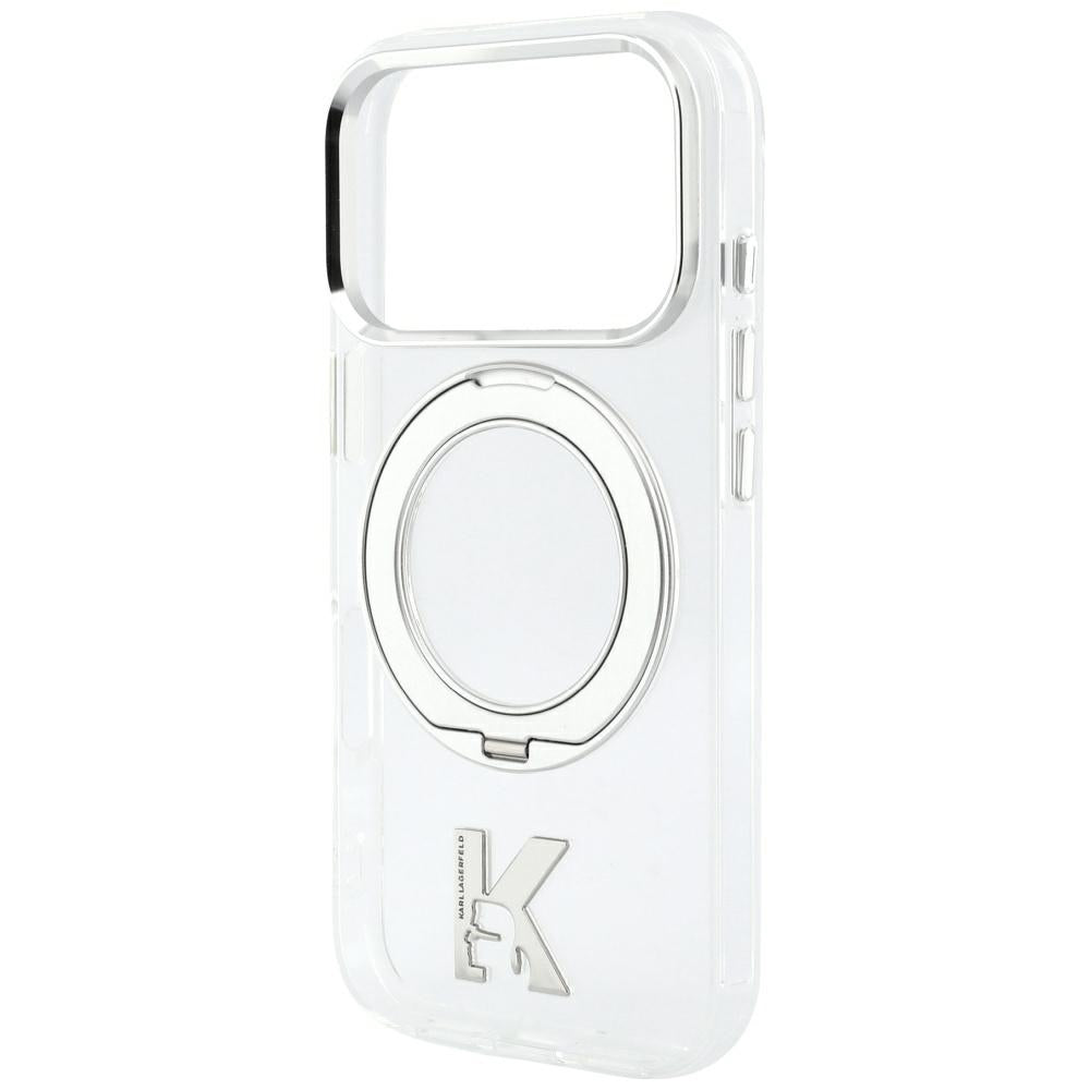 MagSafe-kuori Apple iPhone 18 Pro Max / 17 Pro Max, Karl Lagerfeld, IML Ring Stand Kameo Metal, Läpinäkyvä