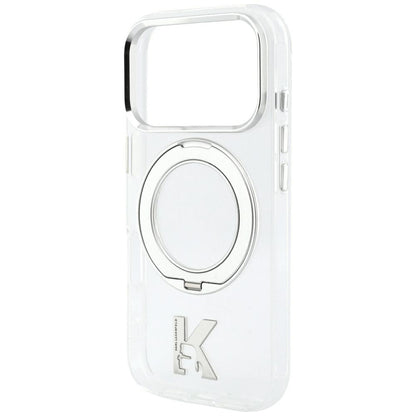 MagSafe-kuori Apple iPhone 18 Pro Max / 17 Pro Max, Karl Lagerfeld, IML Ring Stand Kameo Metal, Läpinäkyvä