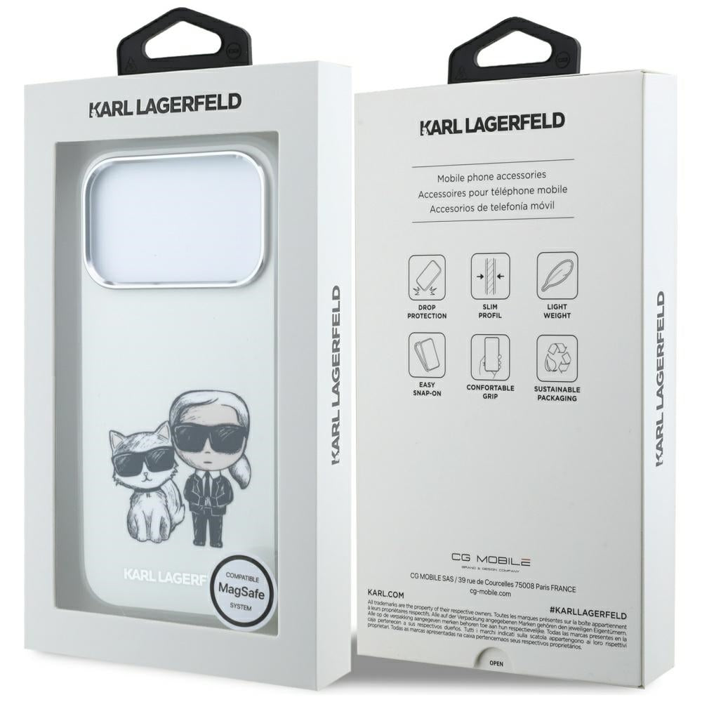 MagSafe Case for Apple iPhone 18 Pro Max / 17 Pro Max, Karl Lagerfeld, KC Bodies Sketch, Beige