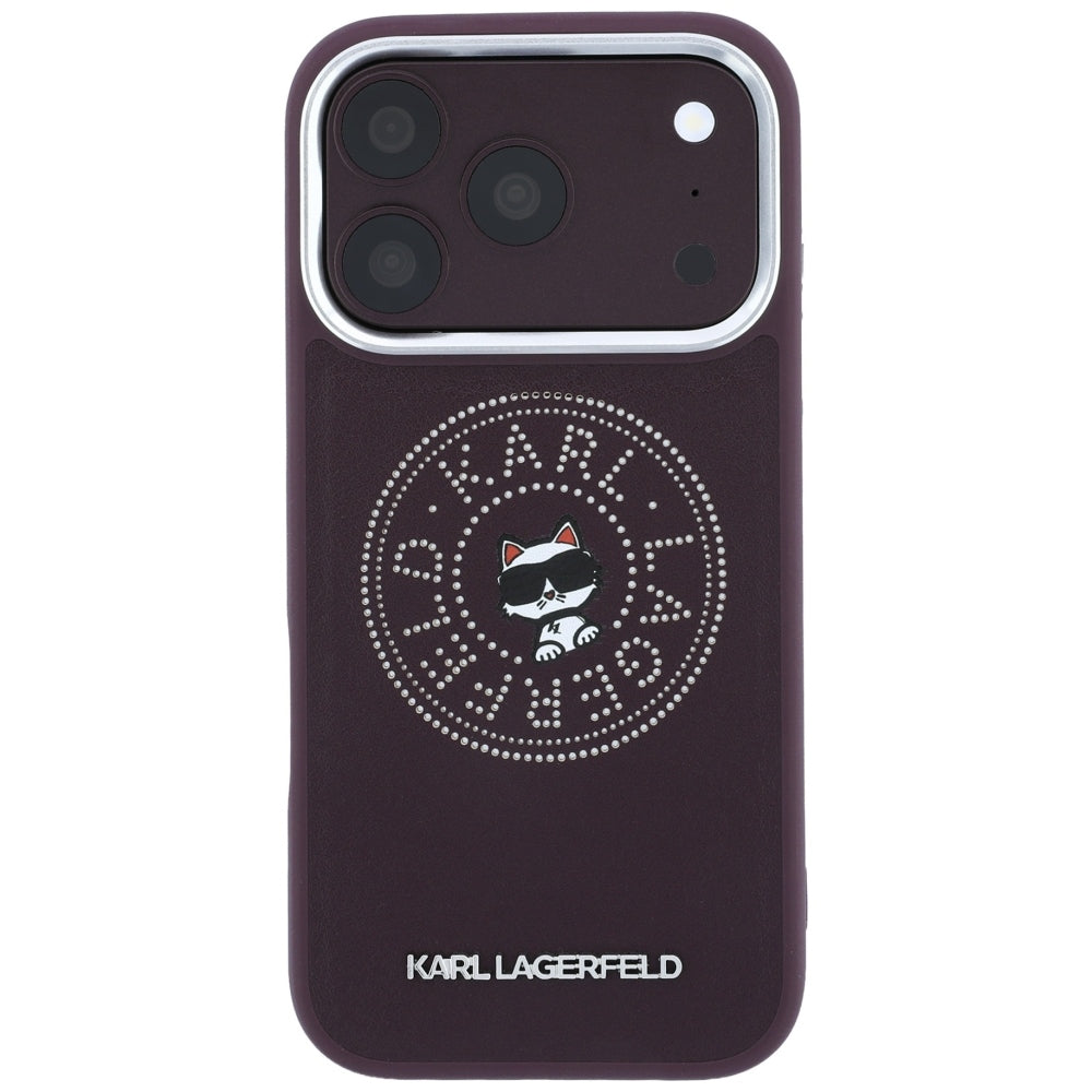 MagSafe-kuori Apple iPhone 18 Pro Max / 17 Pro Max, Karl Lagerfeld, Point and Choupette Sketch, Viininpunainen