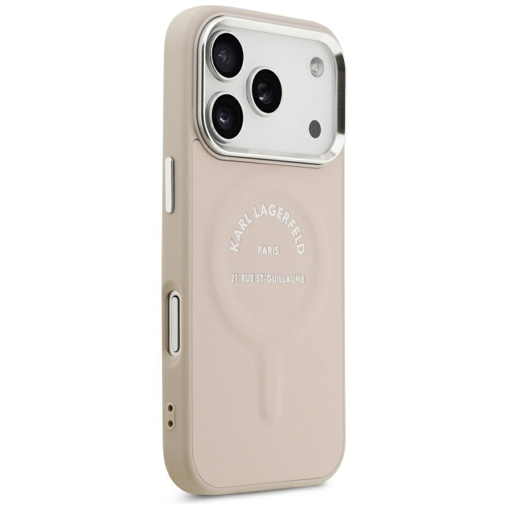 MagSafe Case for Apple iPhone 18 Pro Max / 17 Pro Max, Karl Lagerfeld, Ring Karl RSG Logo, Pink
