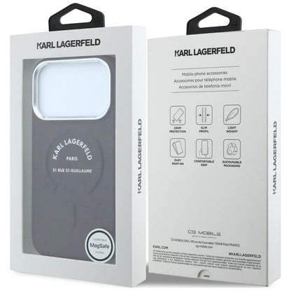 MagSafe Case for Apple iPhone 18 Pro Max / 17 Pro Max, Karl Lagerfeld, Ring Karl RSG Logo, Burgundy