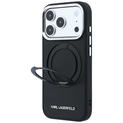 MagSafe-kuori Apple iPhone 18 Pro Max / 17 Pro Max, Karl Lagerfeld, Ring Stand 360 Saffiano, Musta