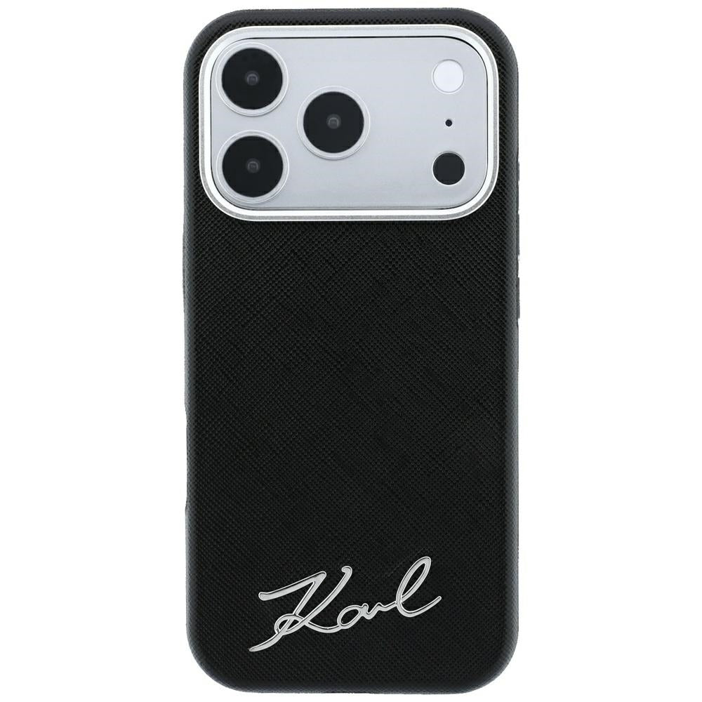 MagSafe-kuori Apple iPhone 18 Pro Max / 17 Pro Max, Karl Lagerfeld, Saffiano Small Script Metal Logo, Musta