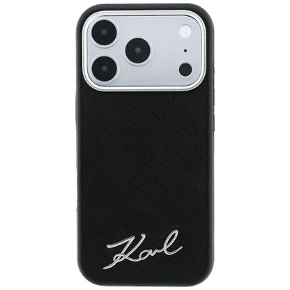 MagSafe-kuori Apple iPhone 18 Pro Max / 17 Pro Max, Karl Lagerfeld, Saffiano Small Script Metal Logo, Musta