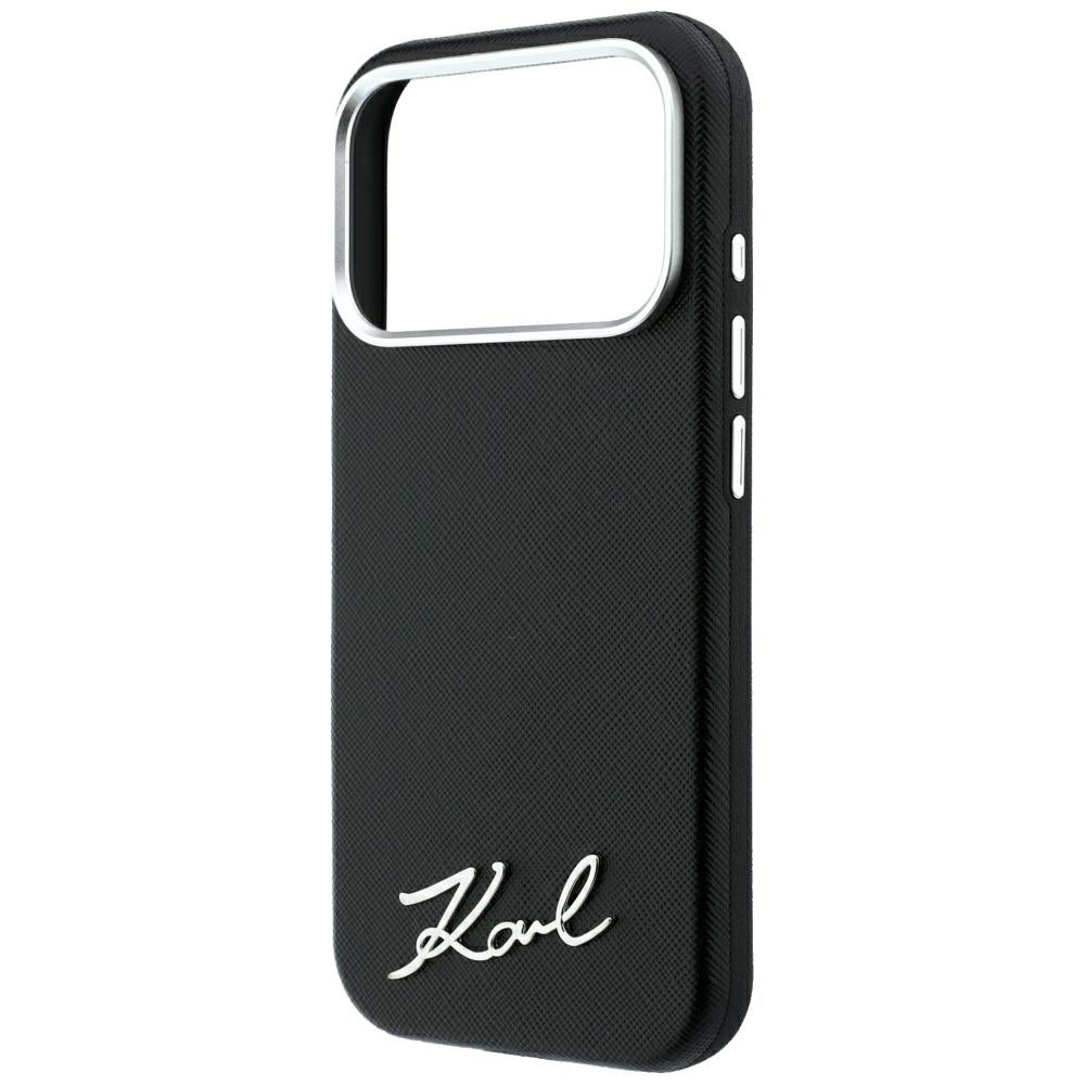 MagSafe-kuori Apple iPhone 18 Pro Max / 17 Pro Max, Karl Lagerfeld, Saffiano Small Script Metal Logo, Musta