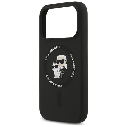 MagSafe-kuori Apple iPhone 18 Pro Max / 17 Pro Max -puhelimelle, Karl Lagerfeld, Silicone Ring Karl & Choupette, musta