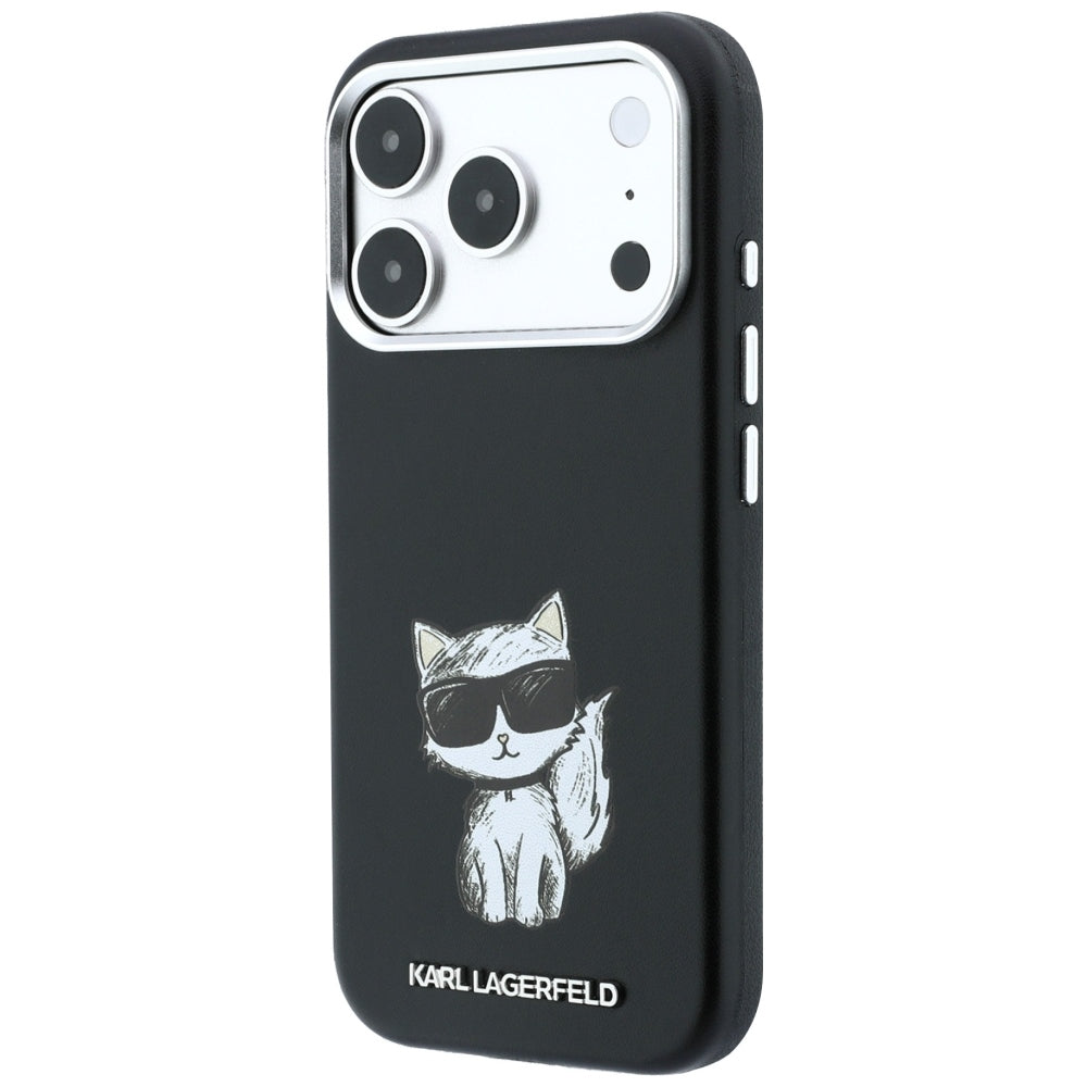 MagSafe Case for Apple iPhone 18 Pro Max / 17 Pro Max, Karl Lagerfeld, Smooth Choupette Sketch, Black