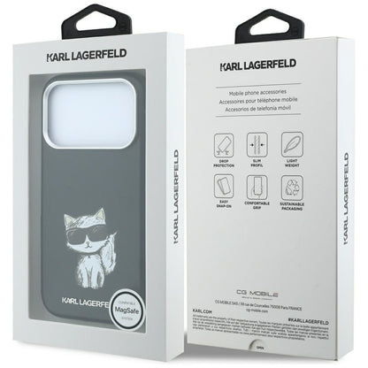 MagSafe Case for Apple iPhone 18 Pro Max / 17 Pro Max, Karl Lagerfeld, Smooth Choupette Sketch, Black