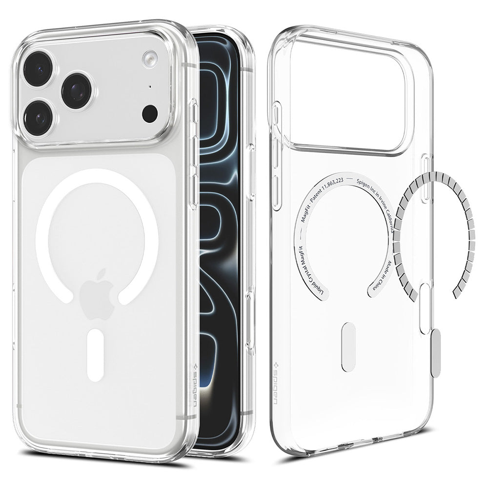 MagSafe-kuori Apple iPhone 18 Pro Max / 17 Pro Max, Spigen, Liquid Crystal, Valkoinen läpinäkyvä ACS12143