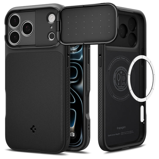 MagSafe Case for Apple iPhone 18 Pro Max / 17 Pro Max, Spigen, Optik Armor, Black ACS09900