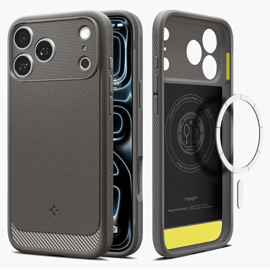 MagSafe-kuori Apple iPhone 18 Pro Max / 17 Pro Max, Spigen, Rugged Armor, Harmaa ACS12110
