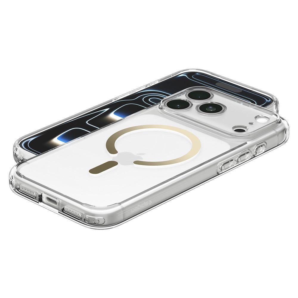 MagSafe-kuori Apple iPhone 18 Pro Max / 17 Pro Max, Spigen, Ultra Hybrid, Kultainen Läpinäkyvä ACS12120