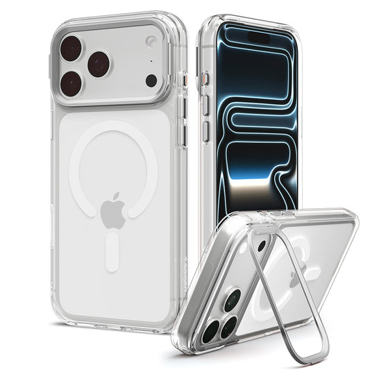 MagSafe-kuori Apple iPhone 18 Pro Max / 17 Pro Max, Spigen, Ultra Hybrid Optik S, Hopeanvärinen Läpinäkyvä ACS11908