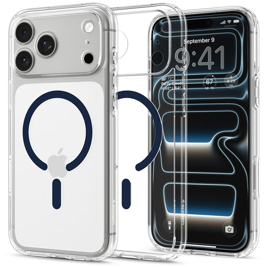 MagSafe-kuori Apple iPhone 18 Pro Max / 17 Pro Max, Spigen, Ultra Hybrid, Läpinäkyvä Laivastonsininen ACS12121