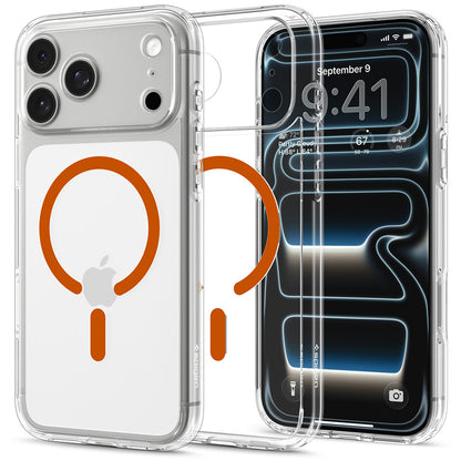 MagSafe-kuori Apple iPhone 18 Pro Max / 17 Pro Max, Spigen, Ultra Hybrid, Oranssi Läpinäkyvä ACS12122