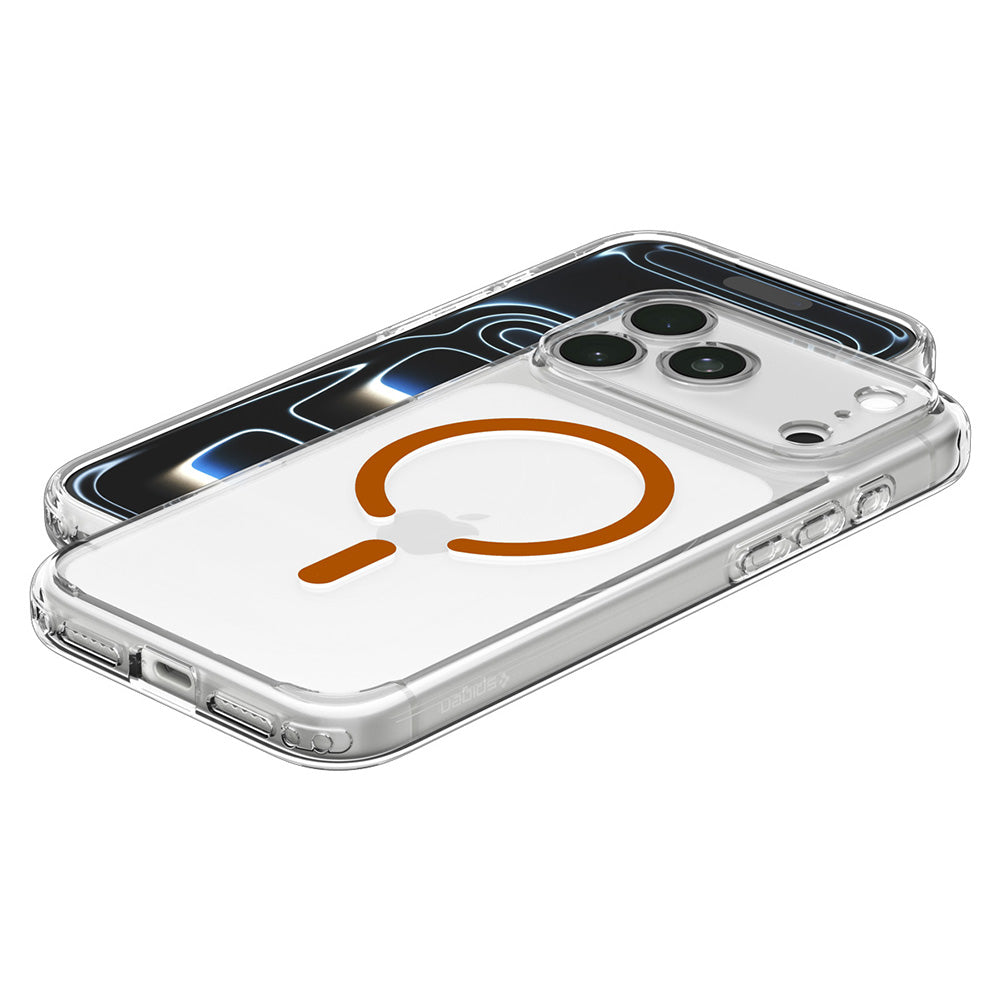 MagSafe-kuori Apple iPhone 18 Pro Max / 17 Pro Max, Spigen, Ultra Hybrid, Oranssi Läpinäkyvä ACS12122