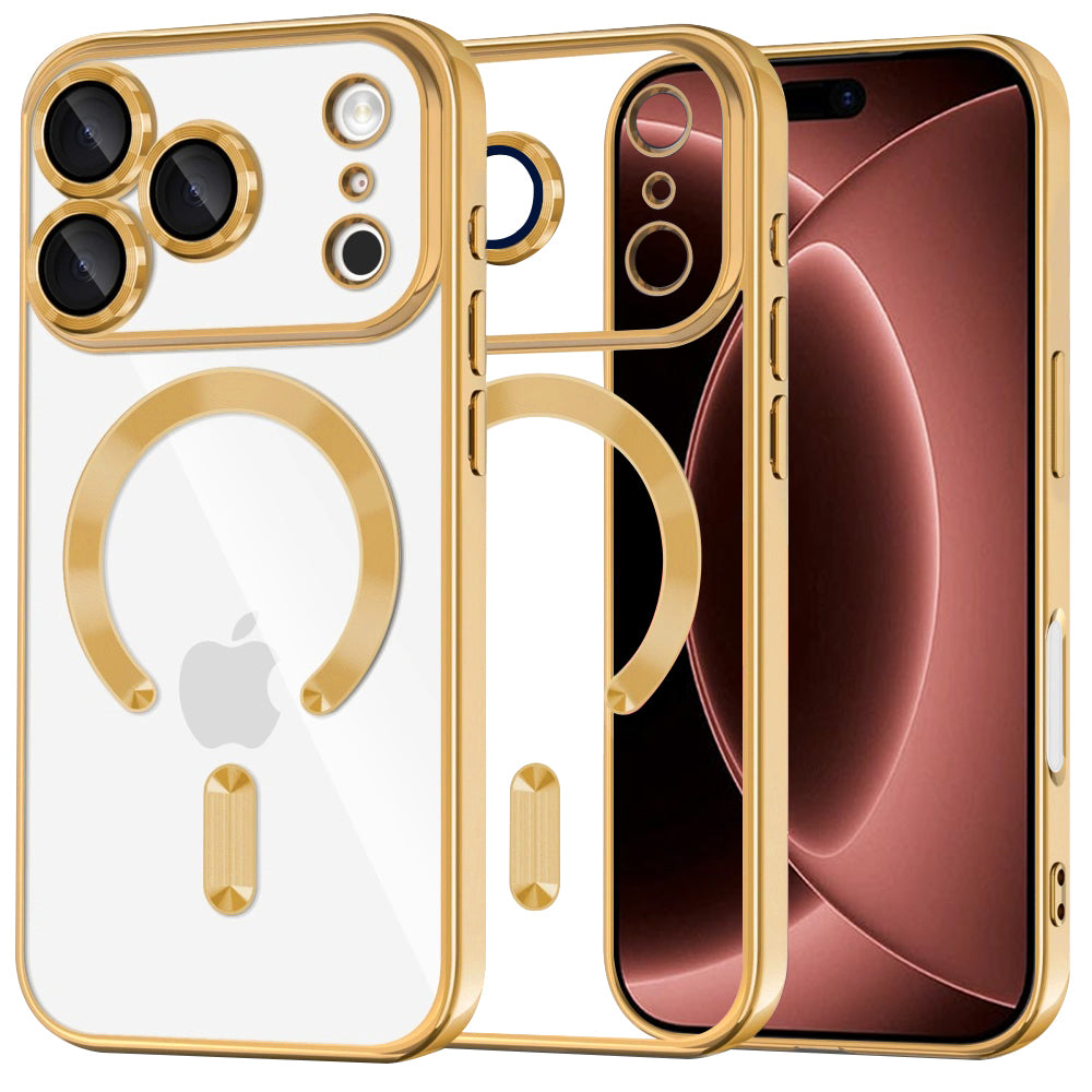 MagSafe-kuori Apple iPhone 18 Pro Max / 17 Pro Max, Techsuit, Luxury Crystal, Kultainen