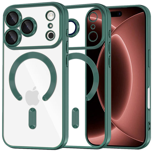 MagSafe-kuori Apple iPhone 18 Pro Max / 17 Pro Max, Techsuit, Luxury Crystal, Tummanvihreä