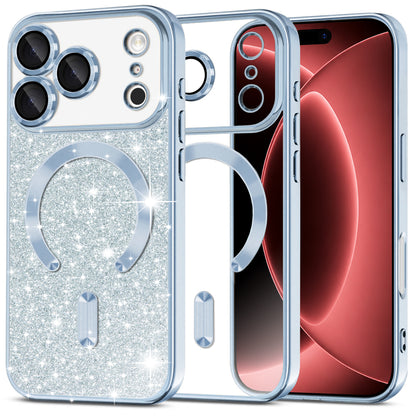 MagSafe-kuori Apple iPhone 18 Pro Max / 17 Pro Max, Techsuit, Luxury Glitter, Bleu