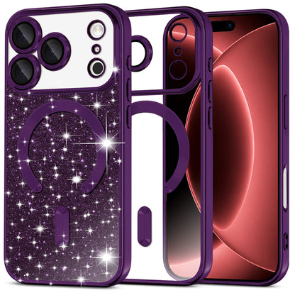 MagSafe-kuori Apple iPhone 18 Pro Max / 17 Pro Max, Techsuit, Luxury Glitter, Tummanvioletti