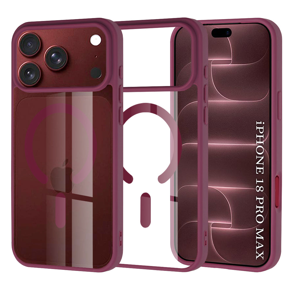 MagSafe Case for Apple iPhone 18 Pro Max / 17 Pro Max, Techsuit, Pro, Dark Burgundy