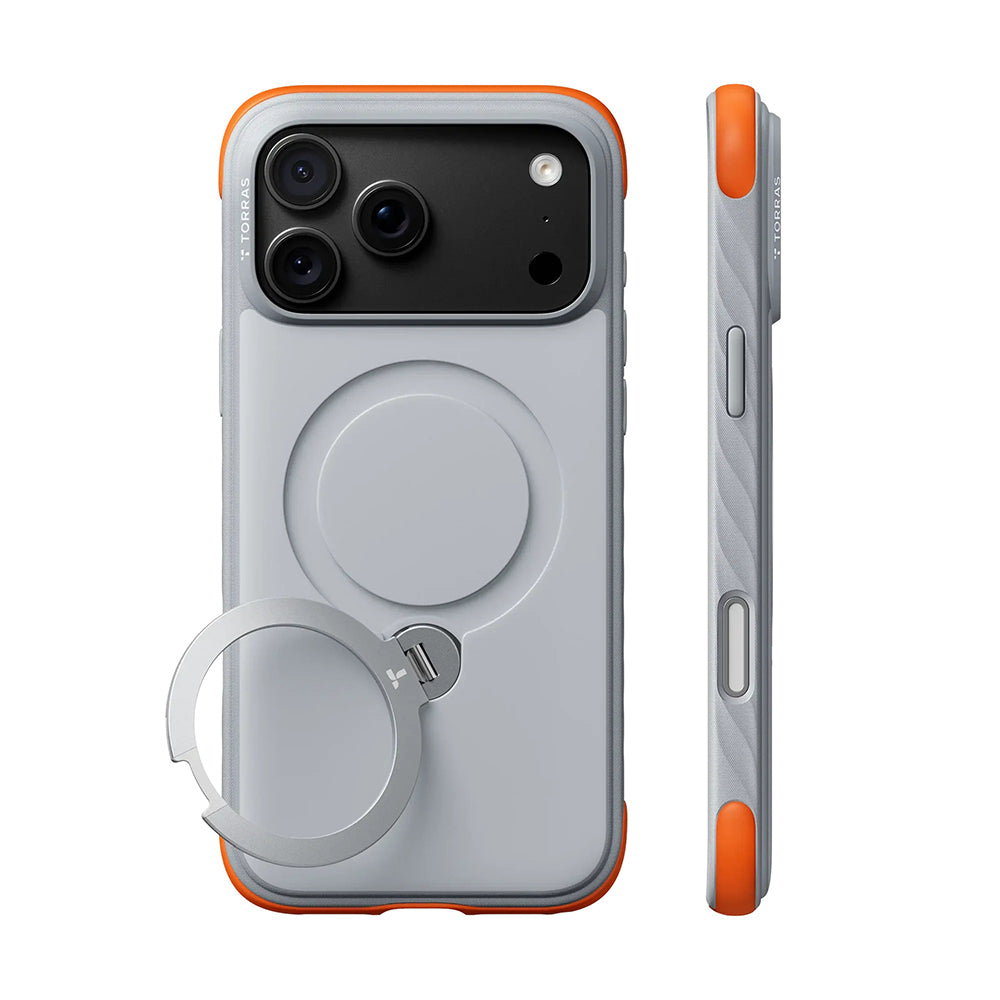 MagSafe-kuori Apple iPhone 18 Pro Max / 17 Pro Max, Torras, Ostand Q3 Rugged, Valkoinen