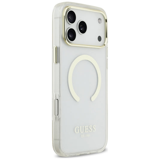 MagSafe-kuori Apple iPhone 18 Pro Maxille, Guess, Metal Outline, Kultainen