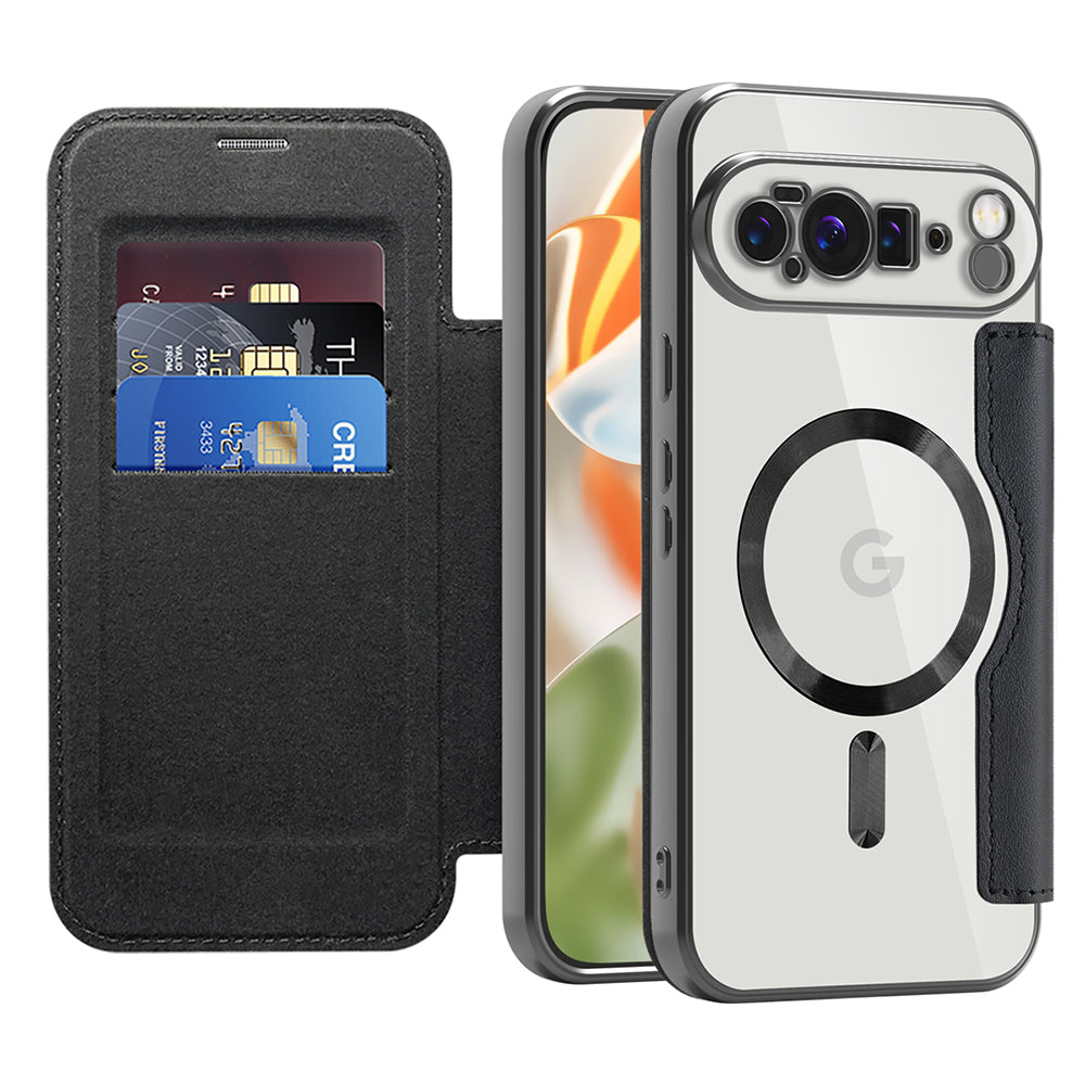 MagSafe Case for Google Pixel 10 Pro XL, Techsuit, SmartMag Book, Black