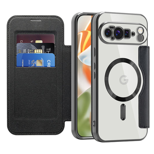 MagSafe Case for Google Pixel 10 Pro XL, Techsuit, SmartMag Book, Black