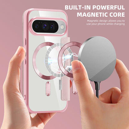 MagSafe-kuori Google Pixel 10 Pro XL:lle, Techsuit, SmartMag Book, vaaleanpunainen
